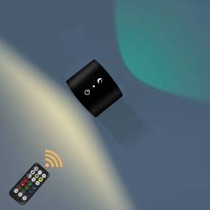 Double Heads Magnetic RGB led Wall Lamp With Remote  Control Cordless wall lamp decor For Corridor