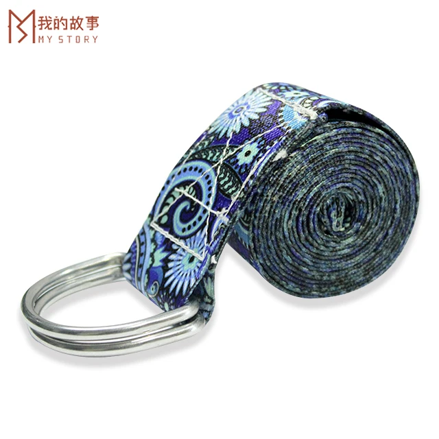 
Yoga Accessories Eco-friendly Custom Logo Cotton Yoga Stretch Belt 
