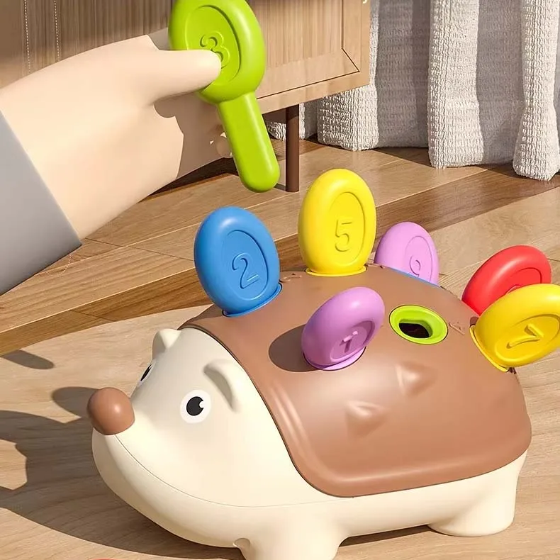 2024 Baby new educational hedgehog color matching sorter toy cartoon busy hedgehog ball sensory toys
