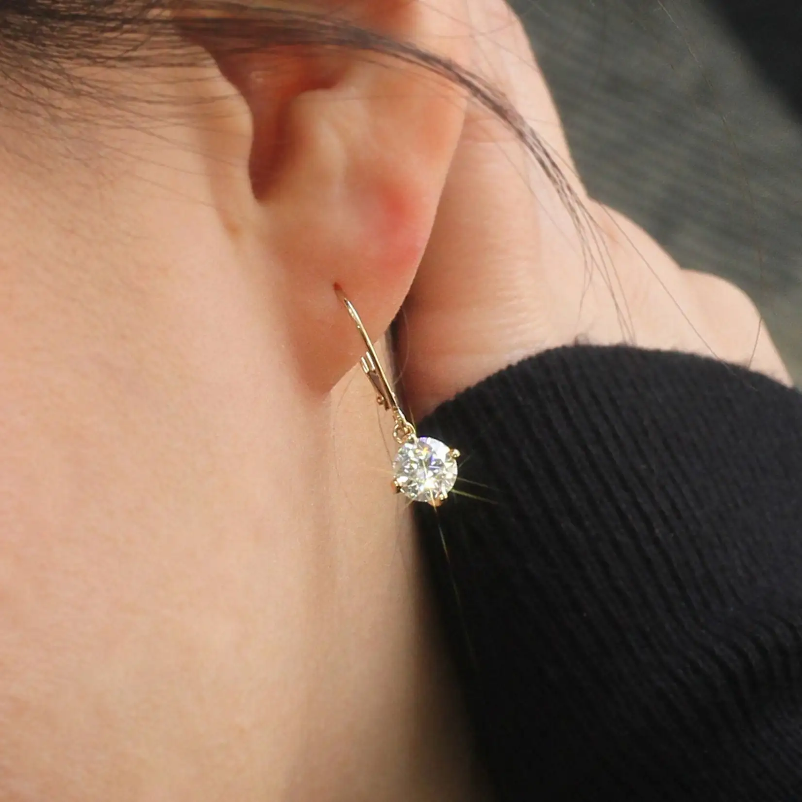 Custom Igi Gia Certified HPHT CVD Vvs Lab Grown Made Created Diamond Drop Hoop Stud Earrings 14k 18k Solid Gold For Women