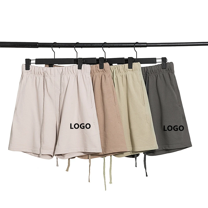 Мужские флисовые шорты на завязках, повседневные шорты в европейском и американском стиле с двусторонней надписью и клейкими наклейками, на лето