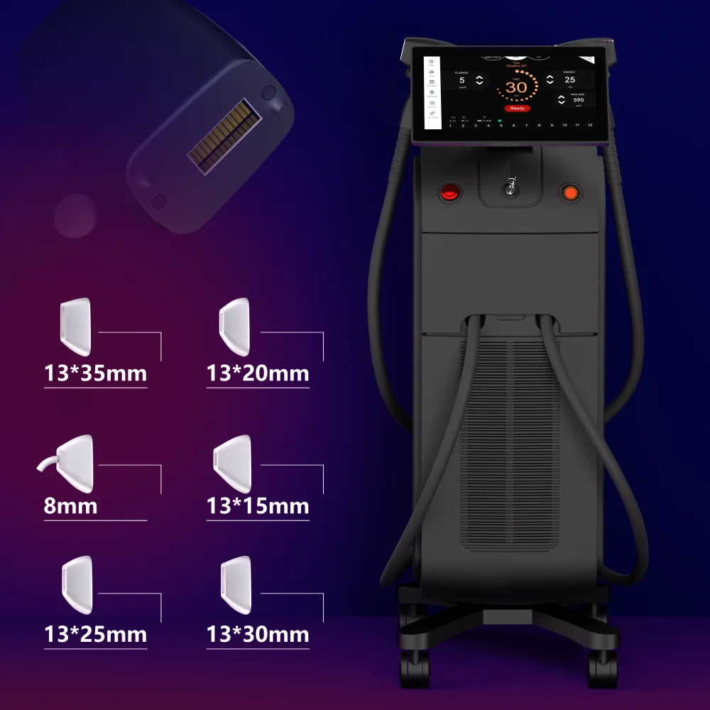 KM LASER 2 Handle Ice 755 808 1064nm diode laser 755 808 1064nm alexandrite laser hair removal equipment