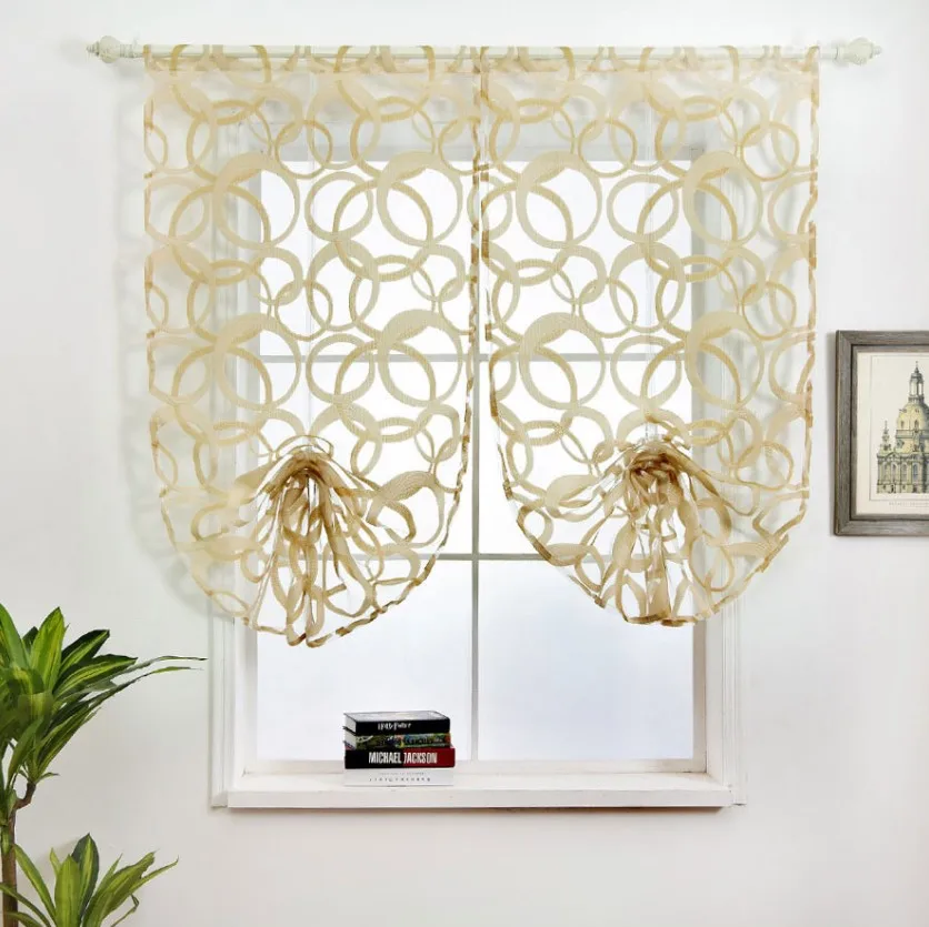 Bestseller Home Decoration Kitchen Door Short Curtain Design Roman Blinds Window Curtain