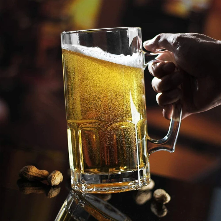 Wholesale Customize Logo Beer glass mug beer glass cup with handle
