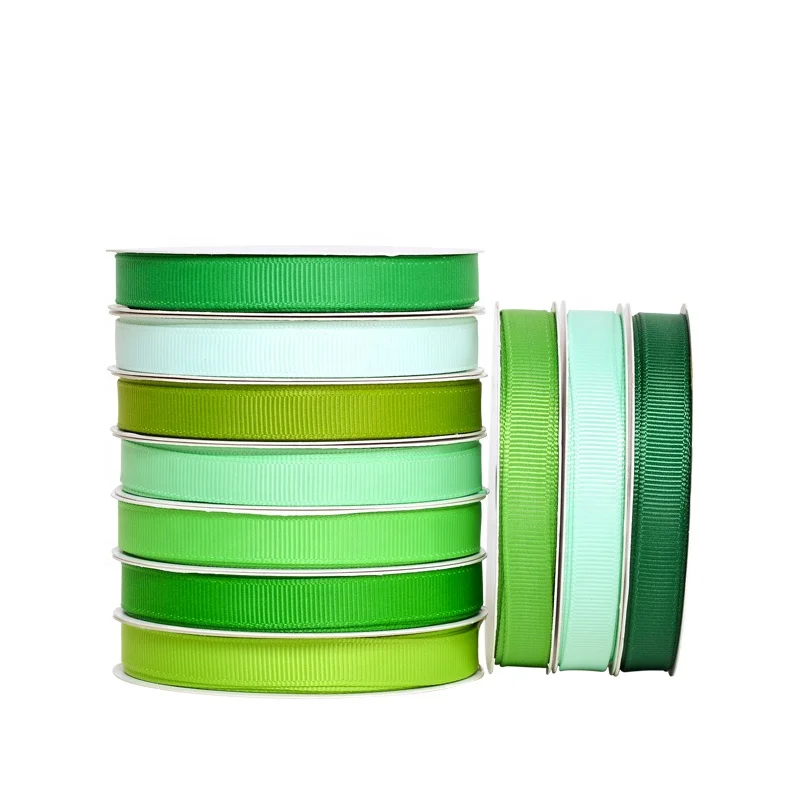 Yama Ribbon Roll Factory Price Light Green Grosgrain Mint Green 100 Yards RIBBONS 100% Polyester Satin Ribbon 4 Cm Solid Color