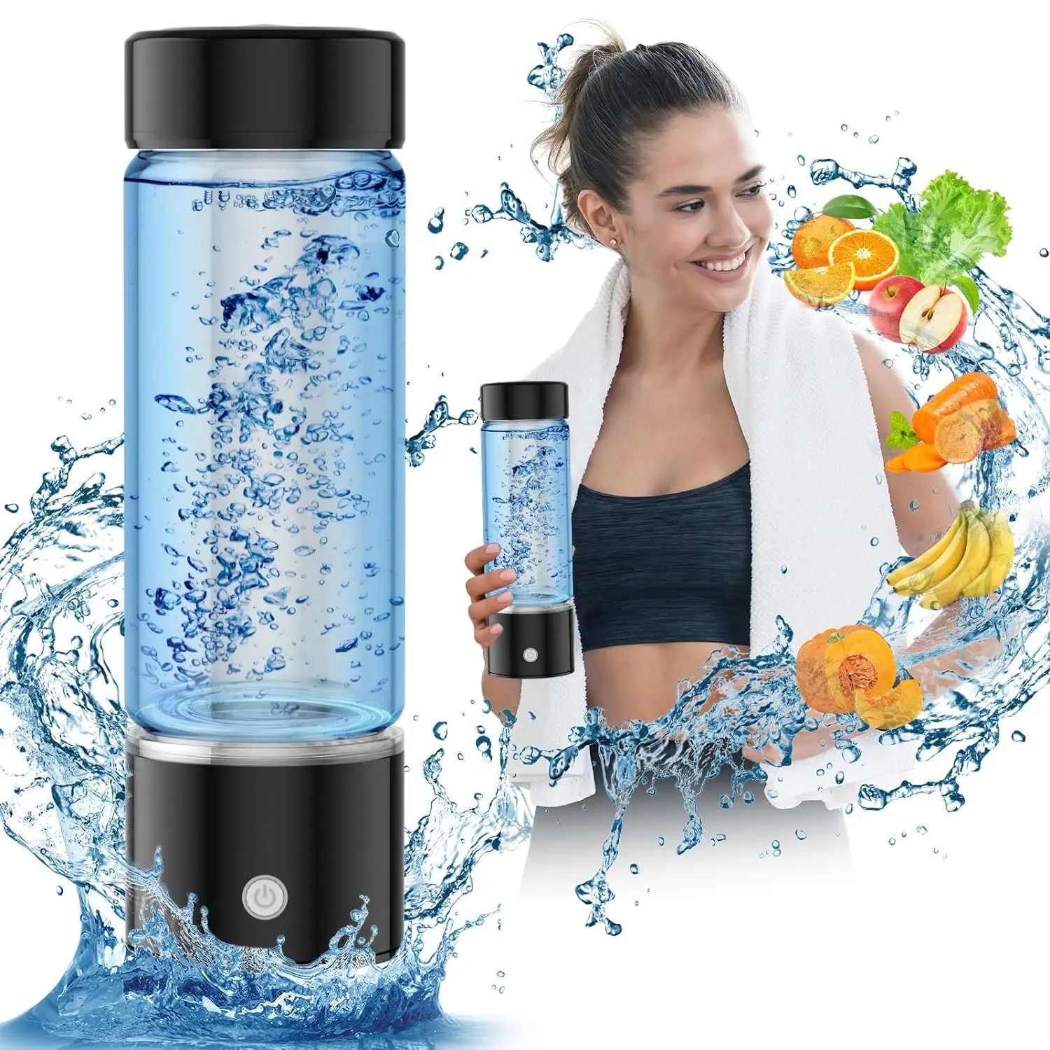 Hydrogen Water Bottle Hydrogen Water Bottle Generator 3Min Quick Electrolysis Water Ionizer Machine Suitable for Office, Travel
