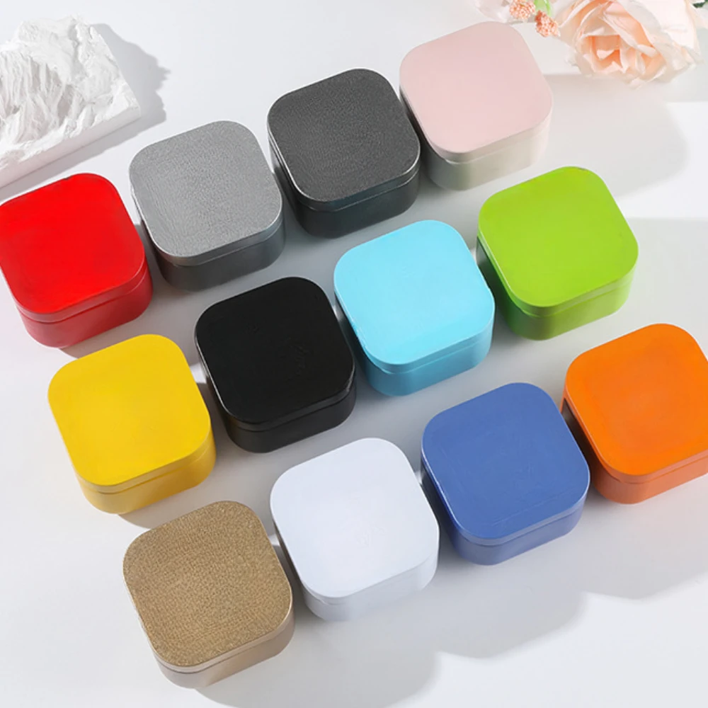 Color Candle Jar with Lid Scented Candles Container Candy Tea Storage Box Home Decor Metal Square Empty Candle Holders Lanterns
