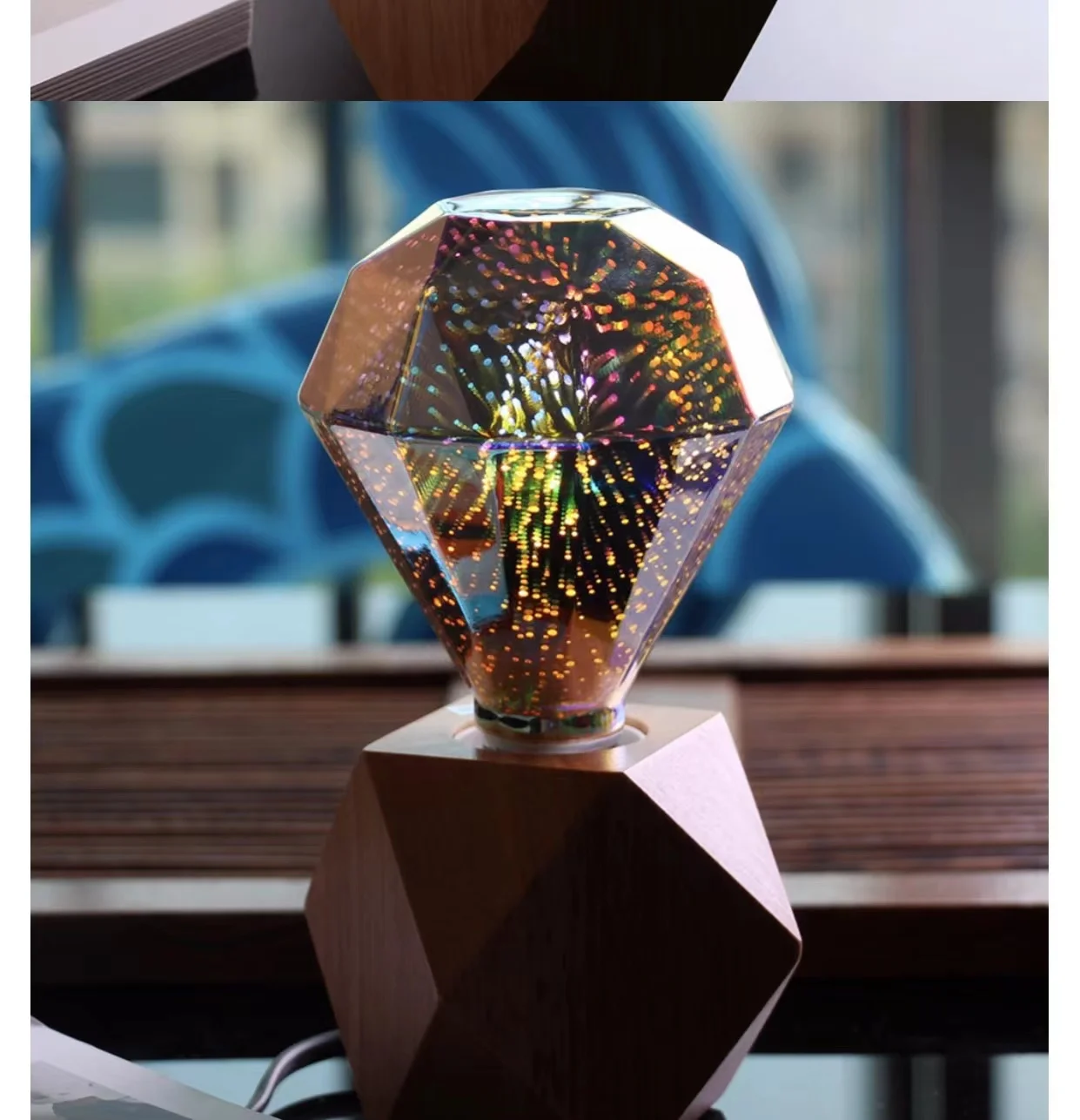 E27 220V Table light pendant lamp holiday decoration lighting heart shape 3D firework led light bulb LED bulbs AC globe 360