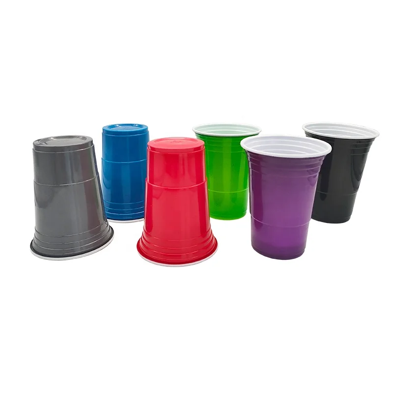 Custom 16 oz Disposable Plastic Double-color Cups Coffee Cup