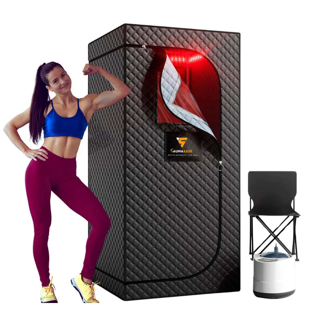 Portable Sauna Box Infrared Sauna Tent with Red Light Therapy Safe 24V Removable Red Light Lamp for Detox