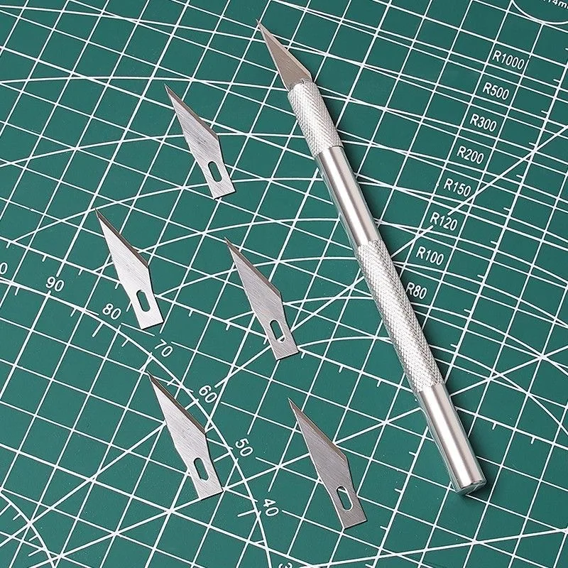 Hot Sale Non-slip Metal Grip Handle Carving Knife Set With Replaceable Blade Cutter Hobby Craft Knives For Phone Pcb Repair Tool