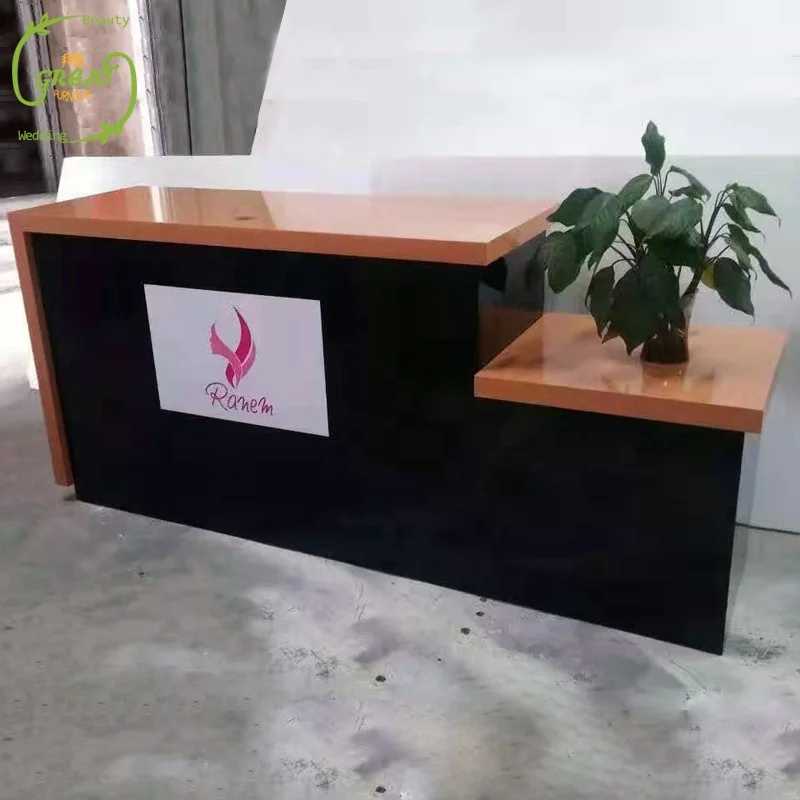 Great Foshan Factory Hot Sale Standing Reception Desk Used Reception Desk Nail Salon Reception Desk