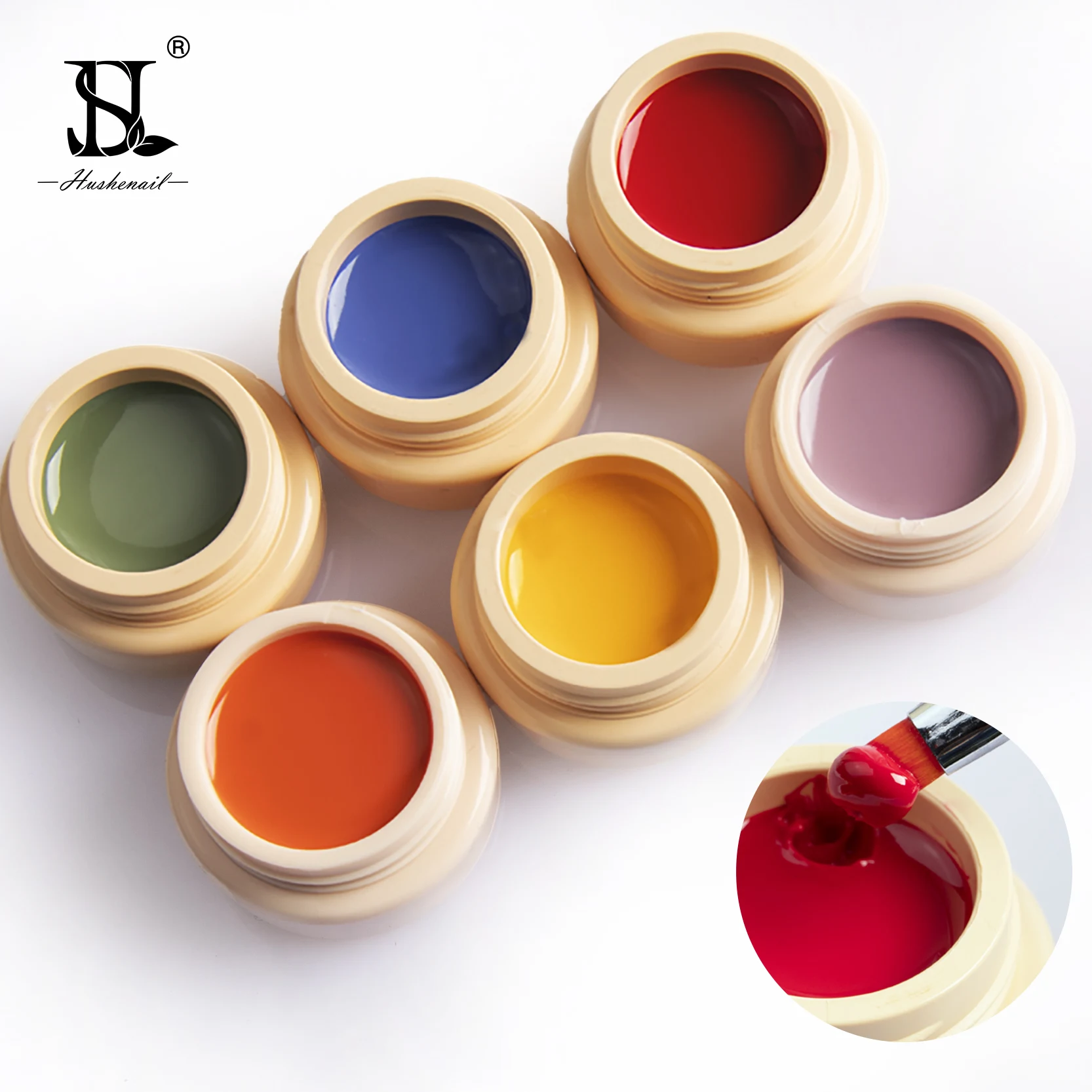 HS 48 Colors Nail Art Paint Solid Cream Mud Gel Polish Highly Pigmented Canned Solid Pudding Gel