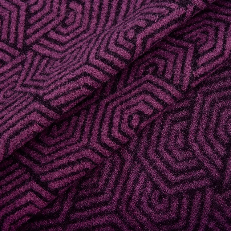 Customize Classic hexagon dyed 100% Polyester 280gsm Knitted Jacquard Brocade Fabric for jacket with good price