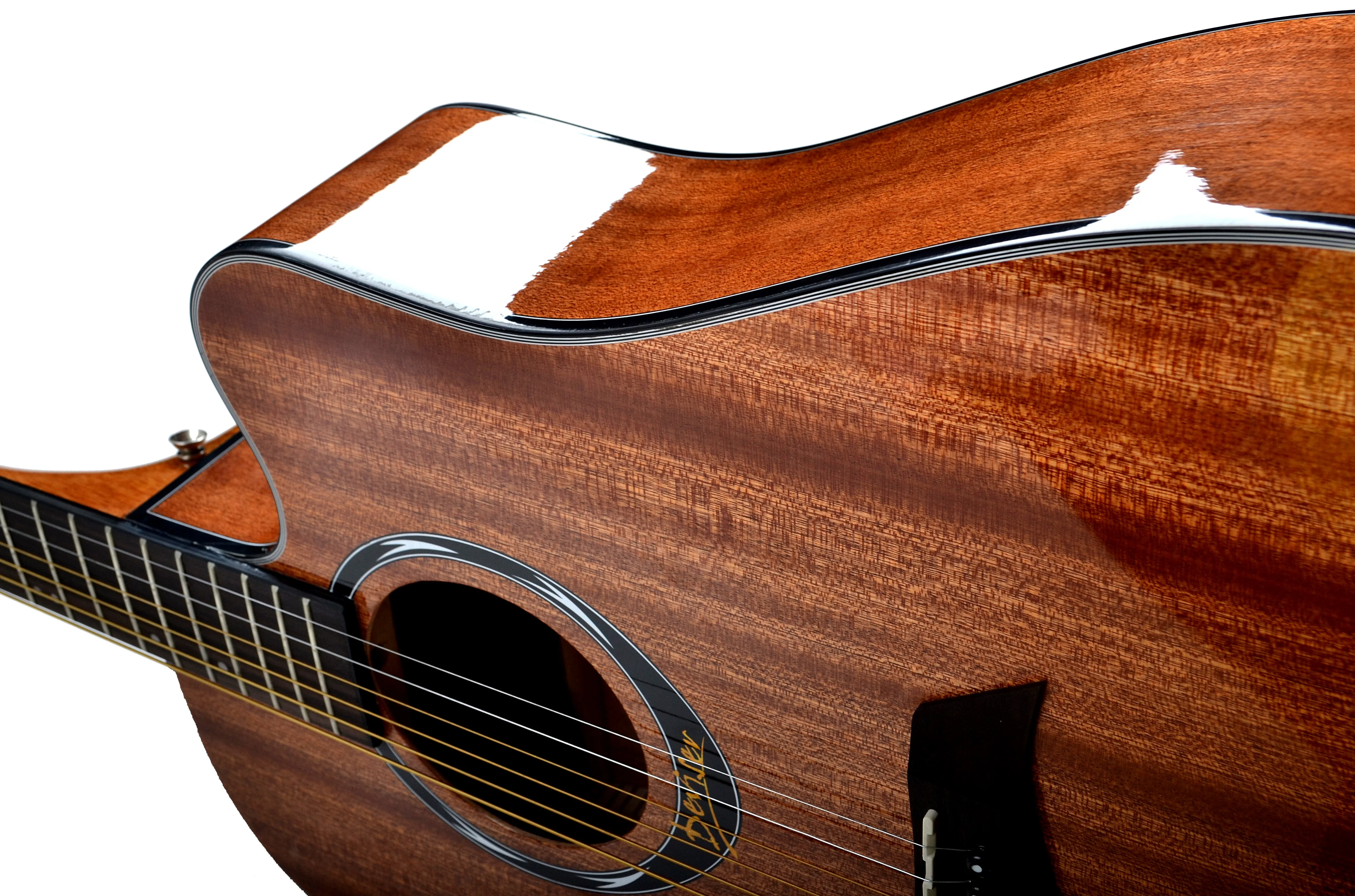 Acoustic Guitar Musical Instrument Guitar Factory Inlay Bamboo Vines Music,vines Music High Gloss Manhogany Dia-cast Rosewood