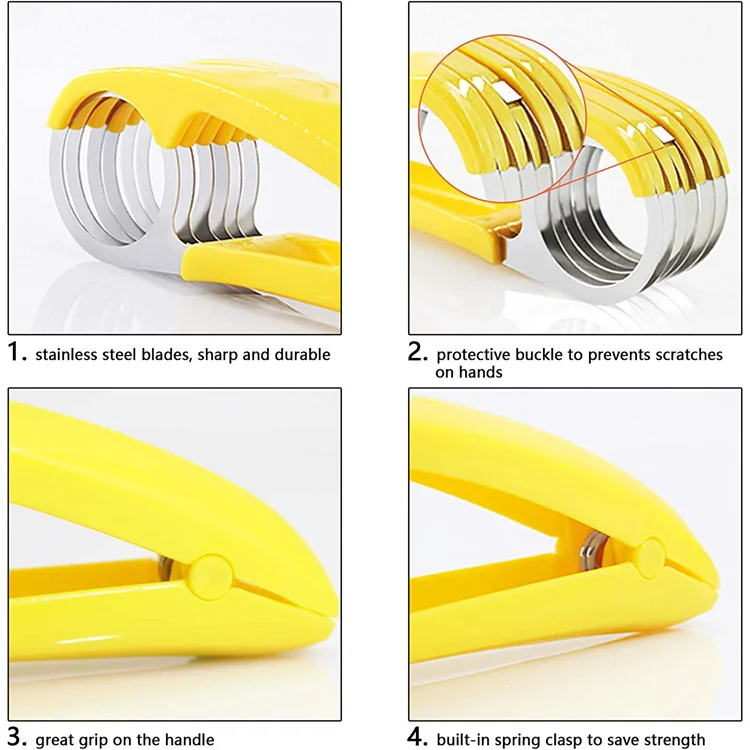 Kitchen Accessories Banana Slicer Fruit Vegetable Sausage Slicer Stainless Steel Banana Cutter Salad Sundaes Tools Cooking Tools