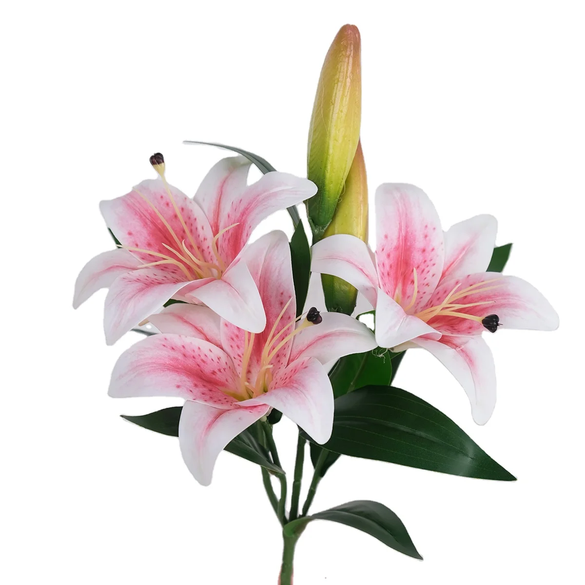 Lusiaflower Manufacturer direct selling white single Lily artificial flowers wholesale hotel decoration wedding