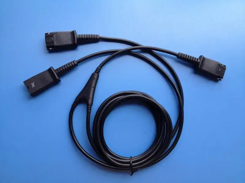 Y splitter adapter training cable for Training Center Compatible with Plantronics or Jabra QD headset