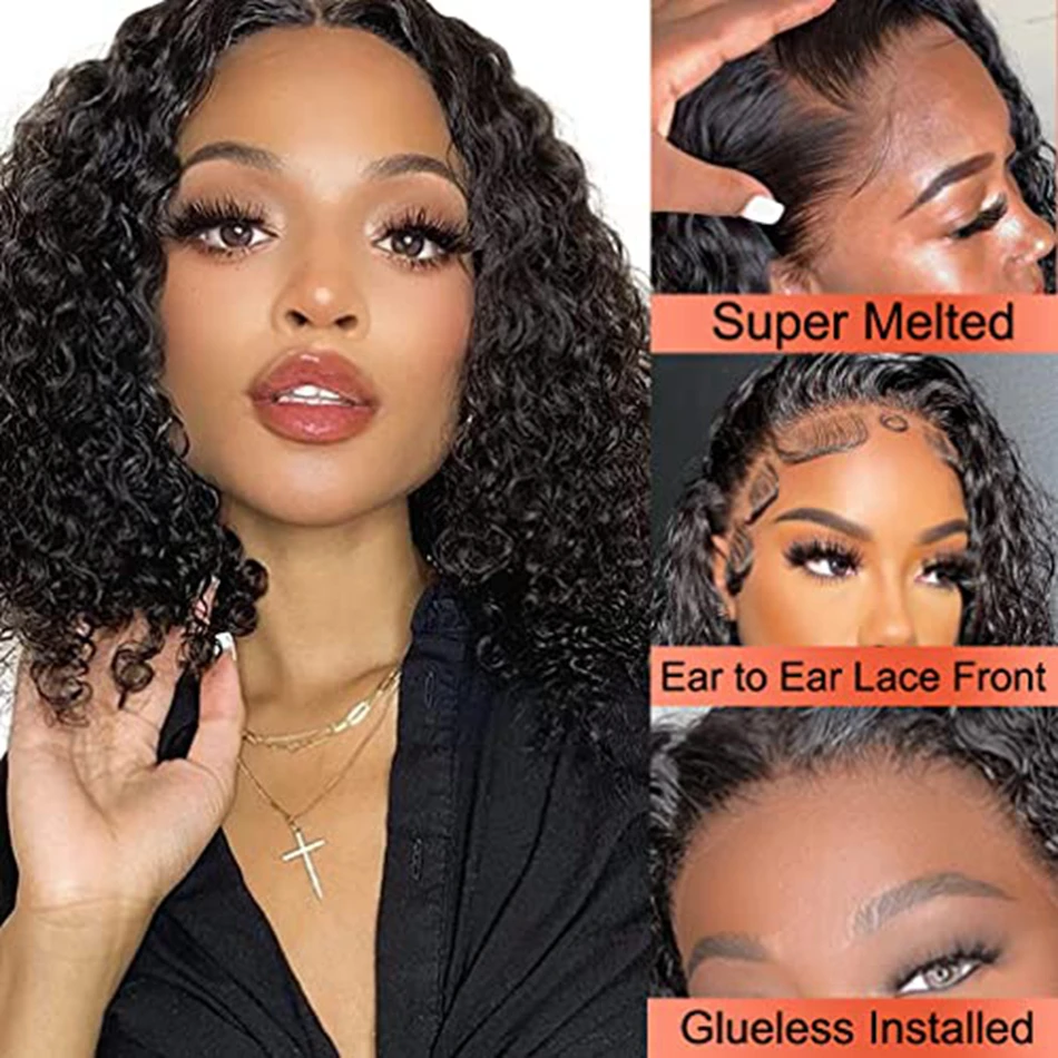 Wholesale Raw Brazilian Human Hair Lace Front Wigs For Black Women Curly Short Bob Wigs Human Hair Hd Lace Frontal Wigs Vendors