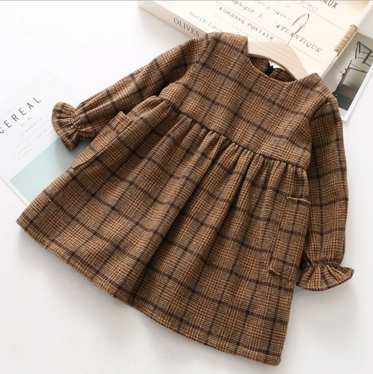 Wholesale High Quality Long Sleeve Ruffle Party apparel girls clothes dress for 10 year olds