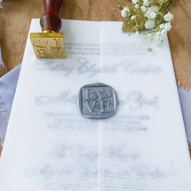 customized logo wax seal hot stamping envelopes