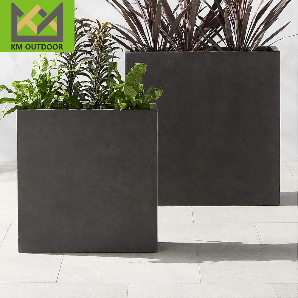 Customized rectangle Flower Pot Planters Outdoor cement Pots High Quality Fiberglass Used With Flower/green Plant Classic
