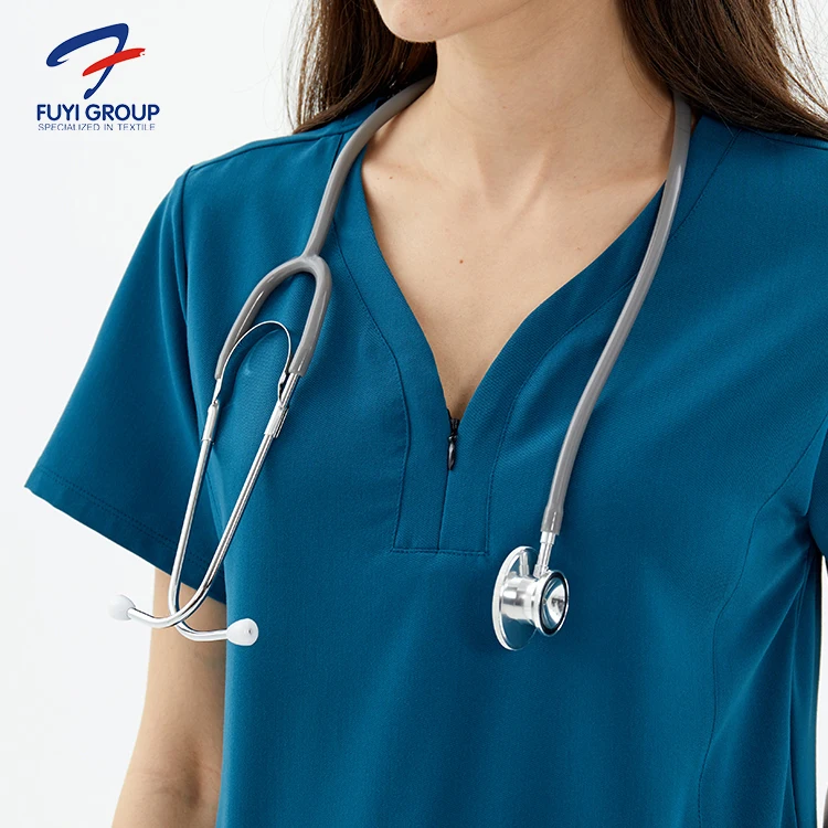 Dental Housekeep Reusable Fashionable Hospital Uniformes Medico Stretchy Anti-bacterial Scrub Fashionable Nurse Uniform Designs