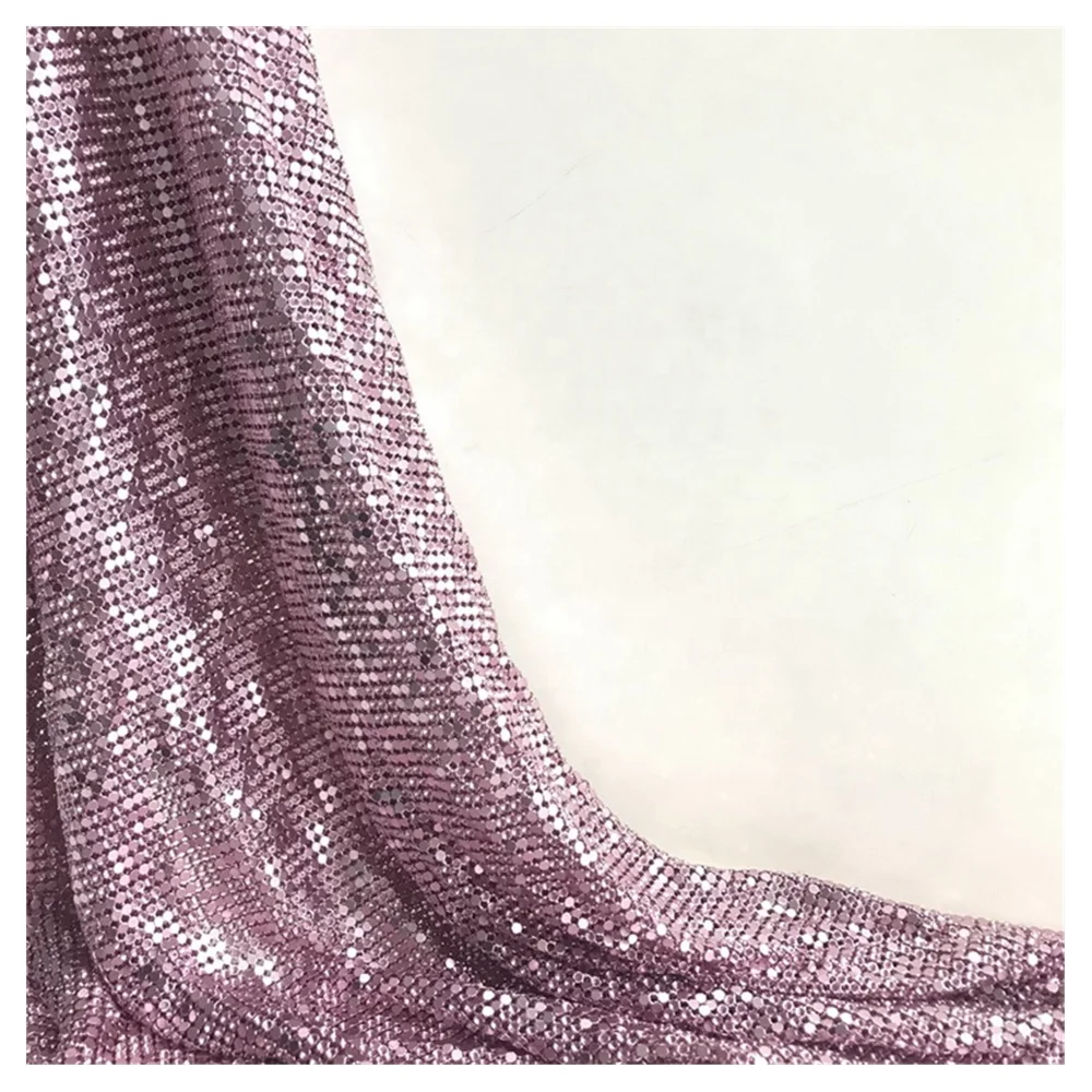 Gold Metal Mesh Fabric Metallic Metal Sequin Sequined Fabric for DIY Sewing Doll Cloth Belt Metal Fabric