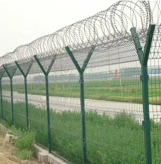 customized airport 6ft 8ft high pvc coated anti climb fence