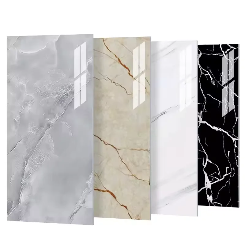 Waterproof  PVC Tiles Wall Paper Sheet For Bathroom Self Adhesive Kitchen 3D Marble Tile Sticker
