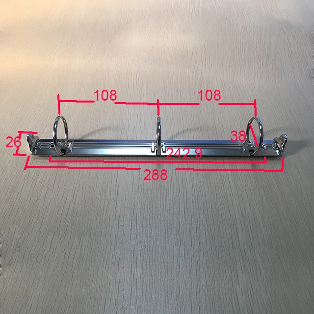
spine file folder A4 size metal ring mechanism clip pyramidal base loose leaf 3 ring binder 