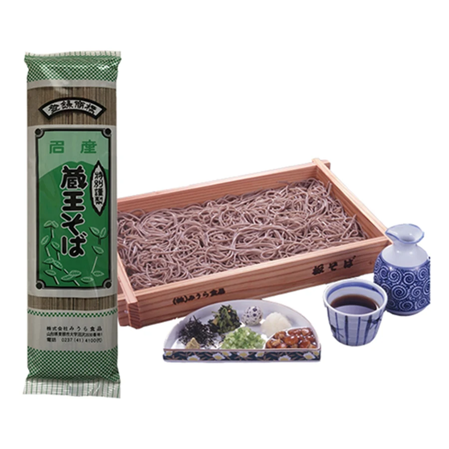 Japanese delicious healthy thick dark-colored soba buckwheat noodles