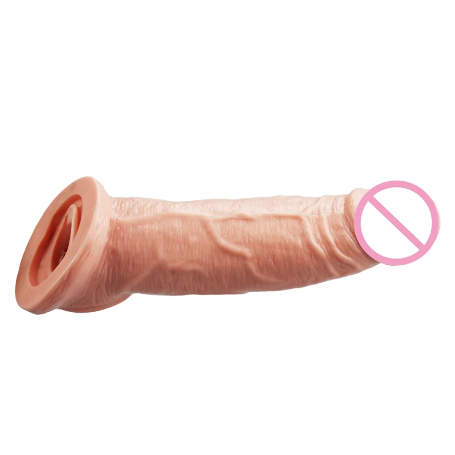 19.5CM Realistic Soft Silicone Penis Sleeve For Man