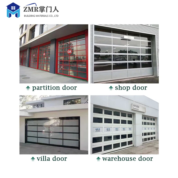 High quality modern villa garage automatic rolling shutter glass aluminum garage door