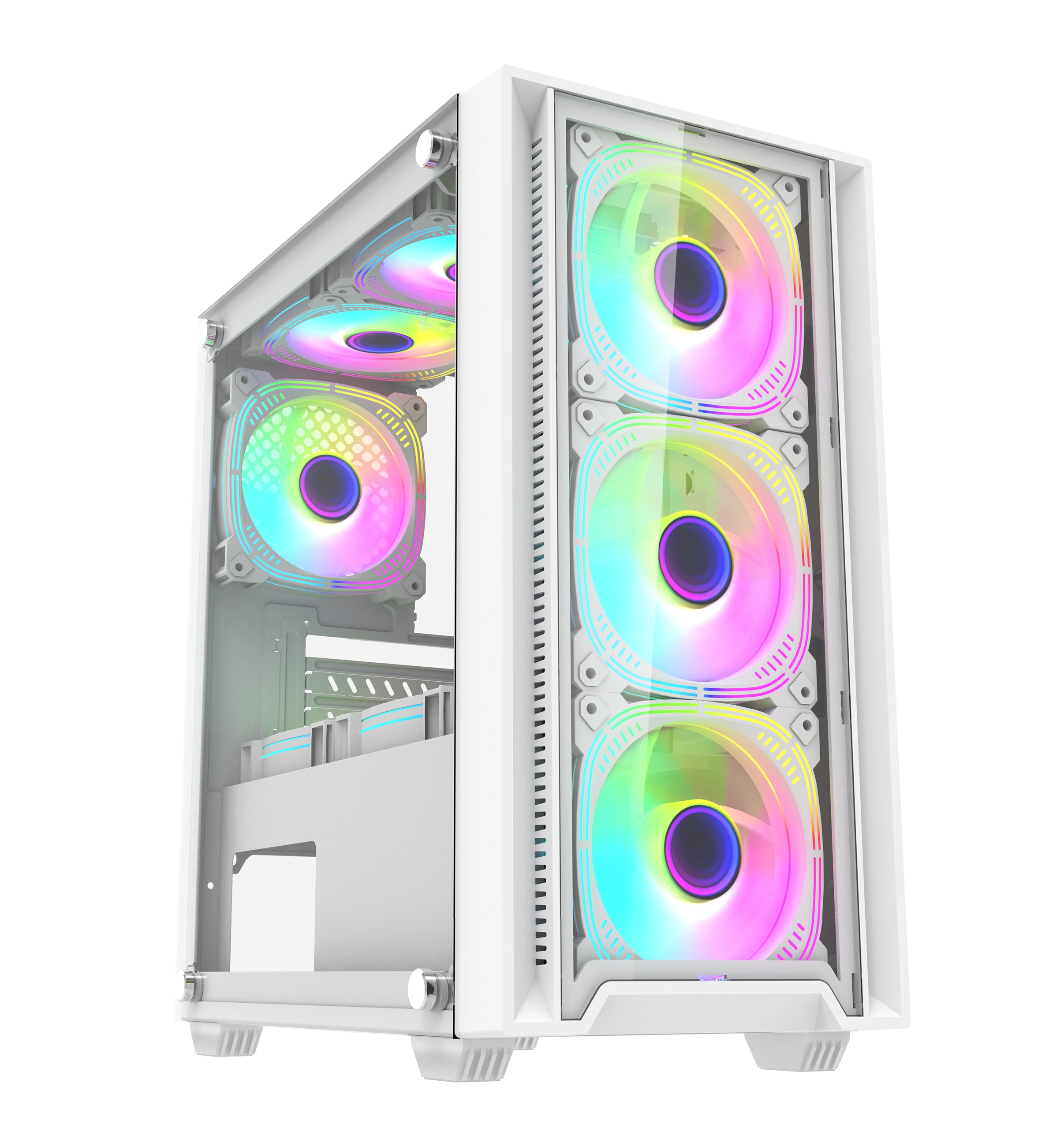 oem High quality atx with power supply fan empered glass front panel ARGB micro gaming Computer gamer Case