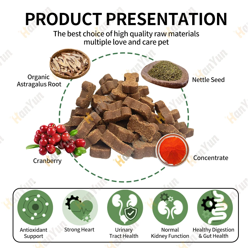 Hanyun 150 Soft Chews Bladder Control Cranberry Supports Bladder Healthy UTI Treatment Food Bladder Infection Relief For Dogs