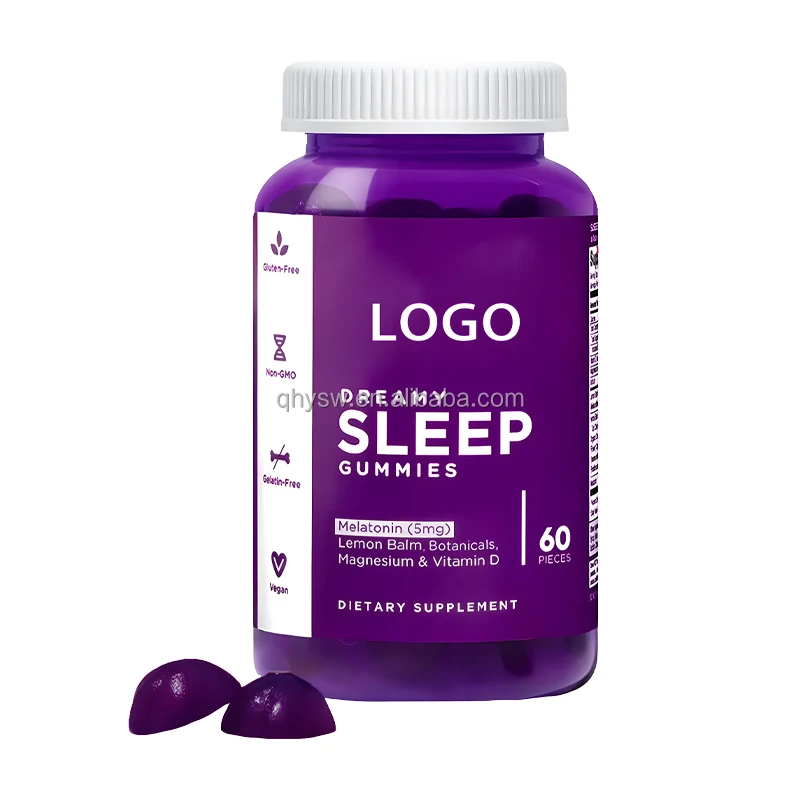 Private Label Dietary Supplement Sleep Melatonin Gummies Promote Relaxation Sleeping Vitamin D Vegan Melatonin Bears Gammy Candy