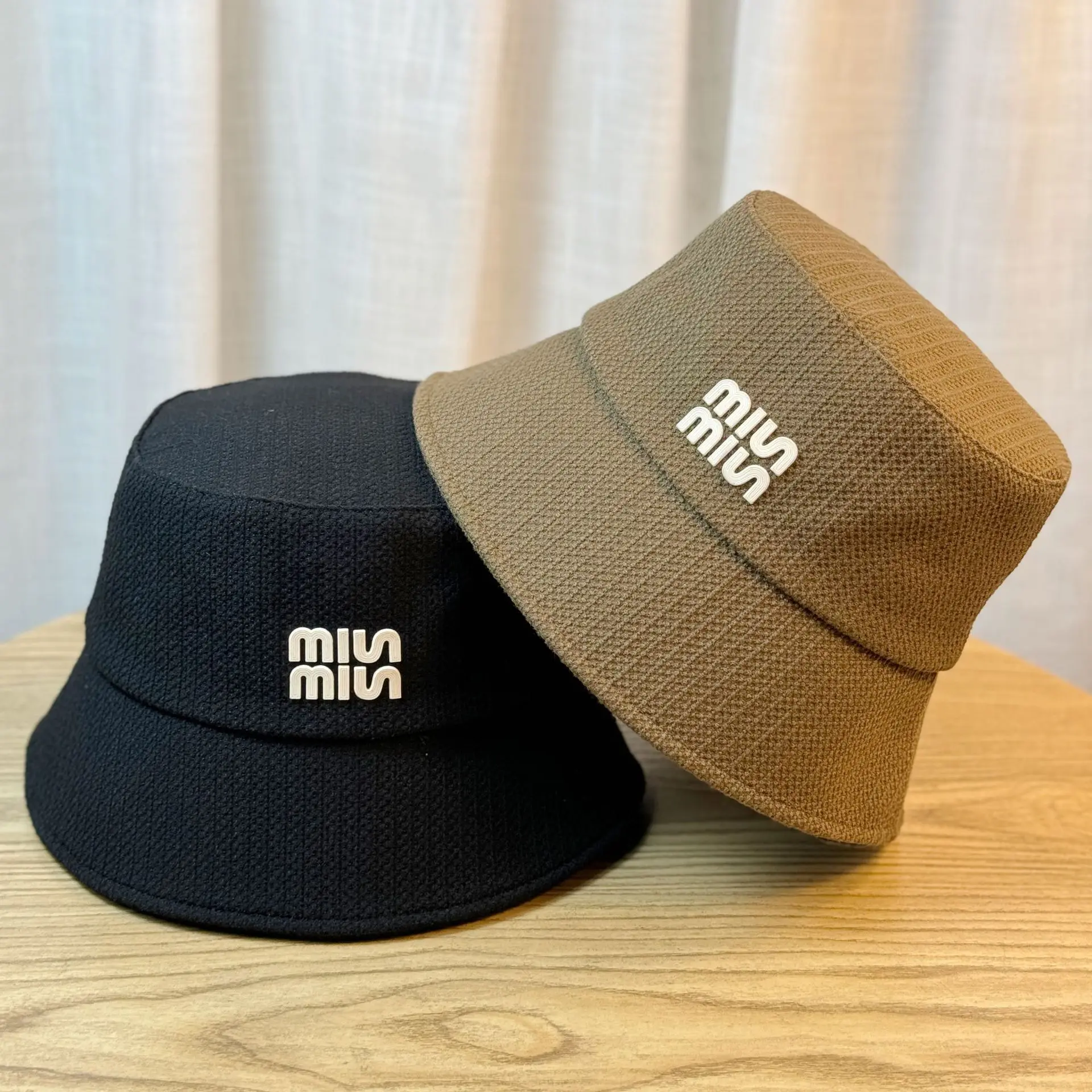 Autumn winter WAFFLE letter bucket hat women panama fisherman hat