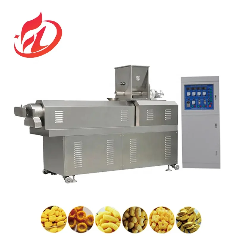 Automatic small rice  puffed corn puff snacks making extruder machine