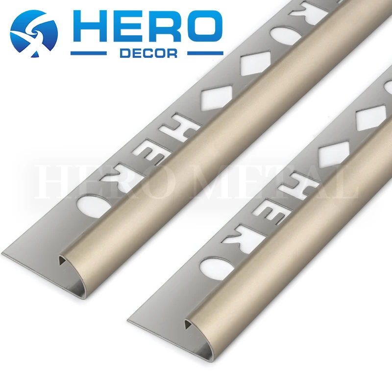 Tile Trims Factory Customized Polished Round Quarter Shape Metal Stainless Steel Tile Trim Strip For Wall and Ceiling Decoration