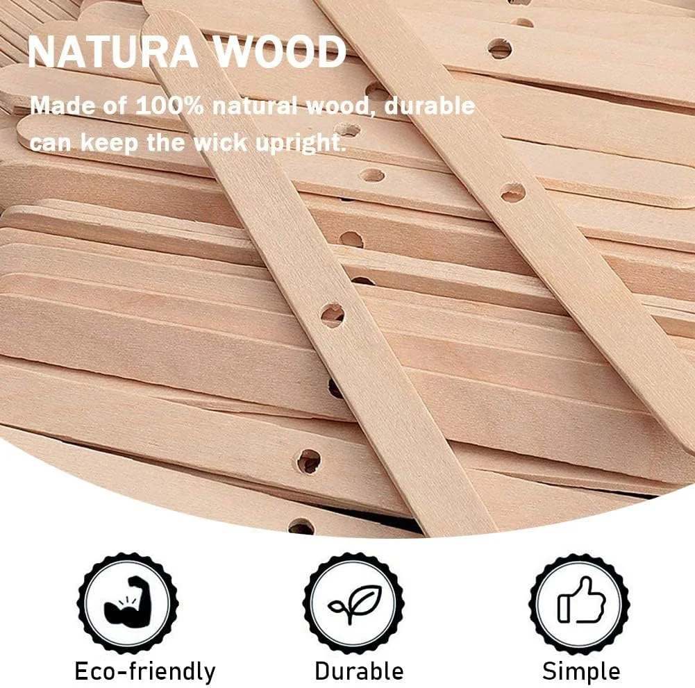 DIY Handmade Cotton Wick Wood Holder Sense Wholesale Wood Candle Wick Holder for Making Scented Container Candles Mold Candles