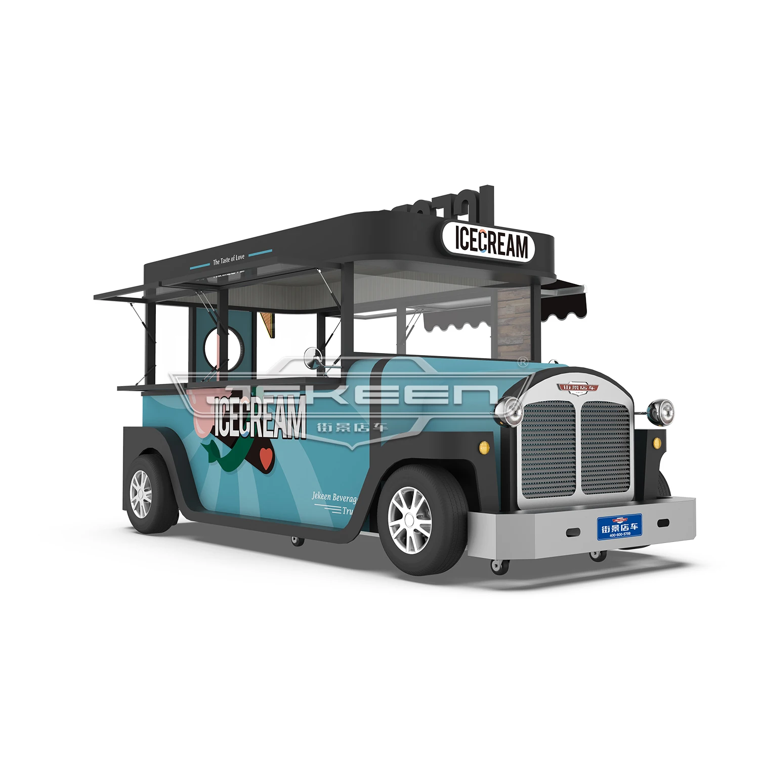 Электрический грузовик JEKEEN для фаст-фуда, Мобильная тележка для еды, трейлер, торговая тележка для хот-догов, тележка для мороженого от Dio