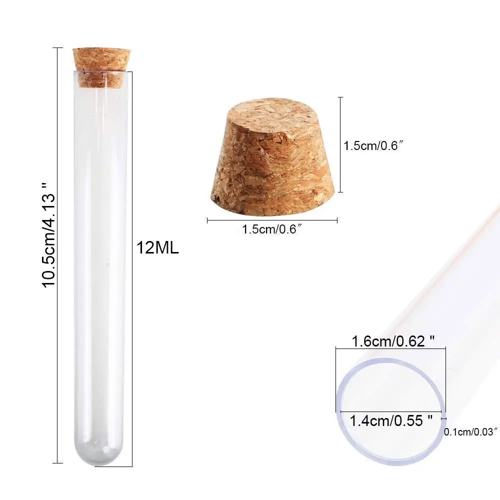home plastic test tubes cork stoppers gumball candy storage bath salt vials hot cocoa containers bridal shower wedding party use
