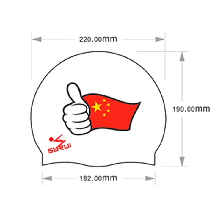 Waterproof 100% Silicone National Flags Nude Kids Swimming Pool Cap