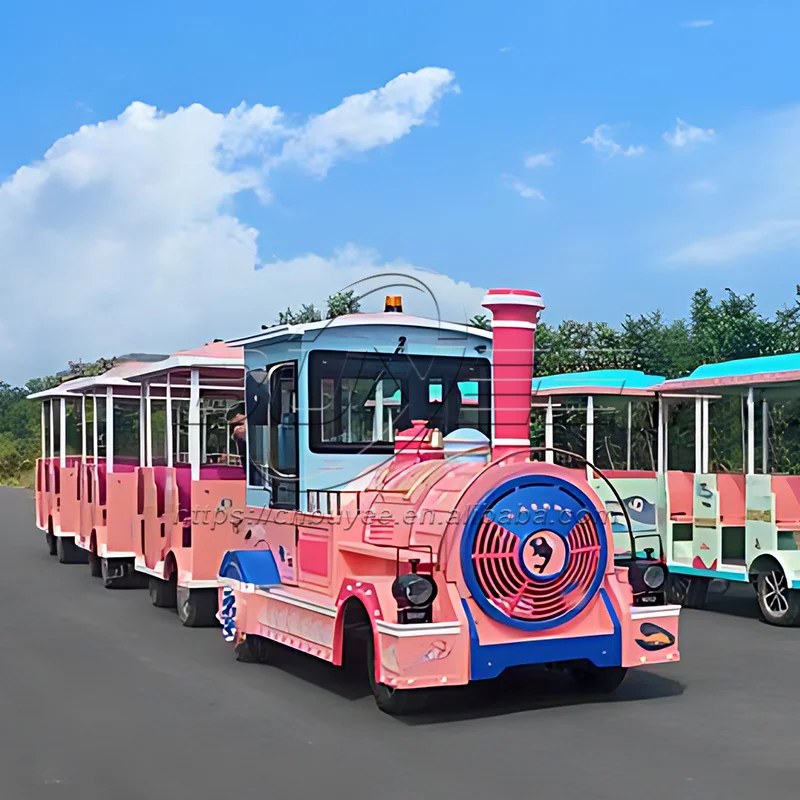 Commercial Rental Classic Retro Steam Sightseeing Train 29 Seats Electric Trackless Train Rides