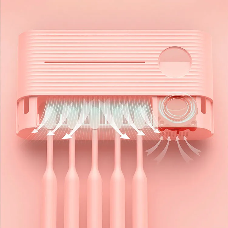Home bathroom wall mounted sterilizing toothbrush holder uv