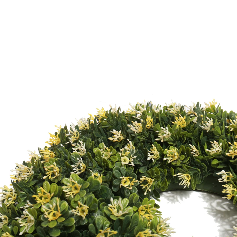 Factory Wholesale Indoor Wall Green Artificial Plant Leaf Wreath Christmas Front Door Decoration Artificial Wreath