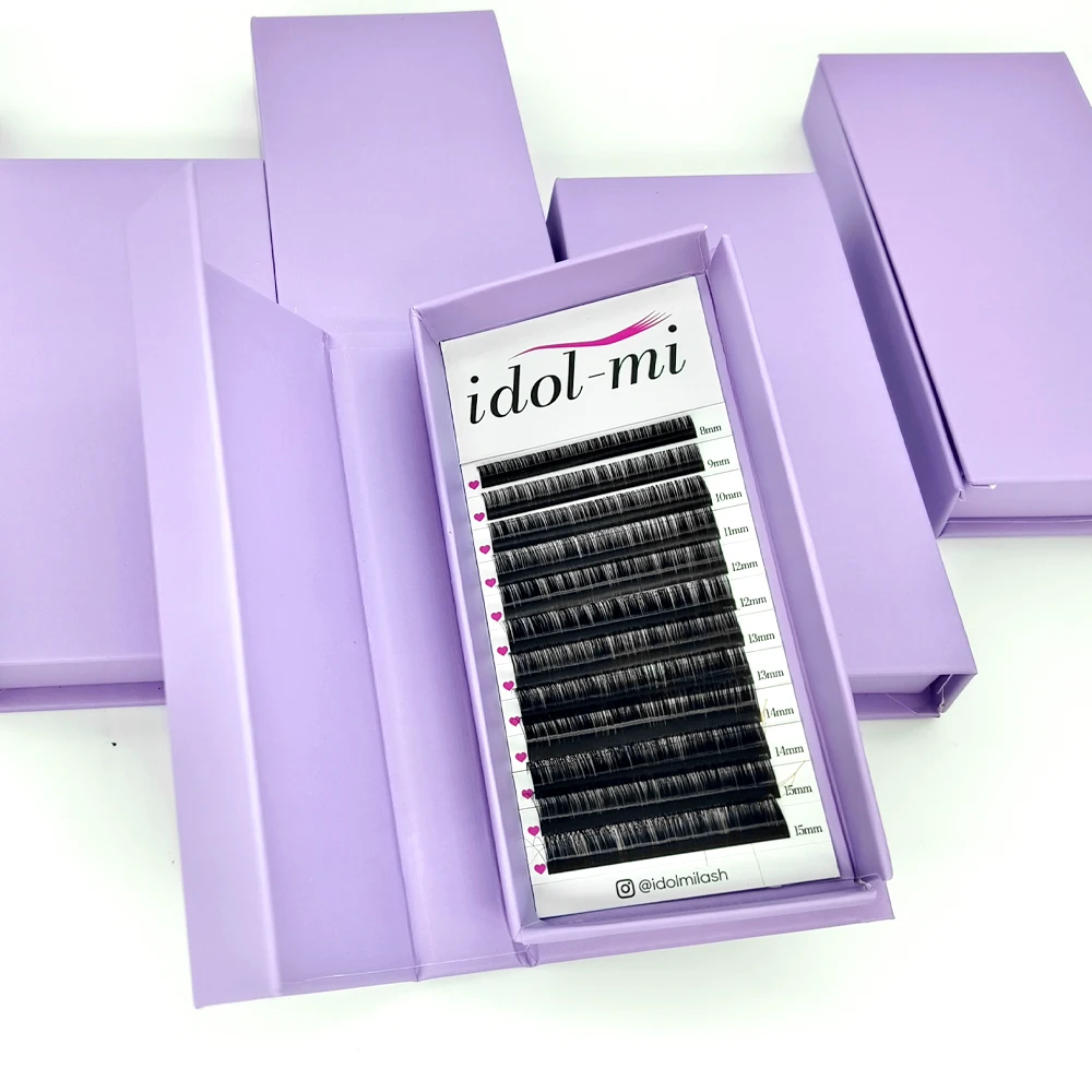 Hot Selling Wholesale Individual Fluffy Faux Mink Strip Lashes Volume Pre Made Fans Eyelashes Multiple Curl Shapes Available