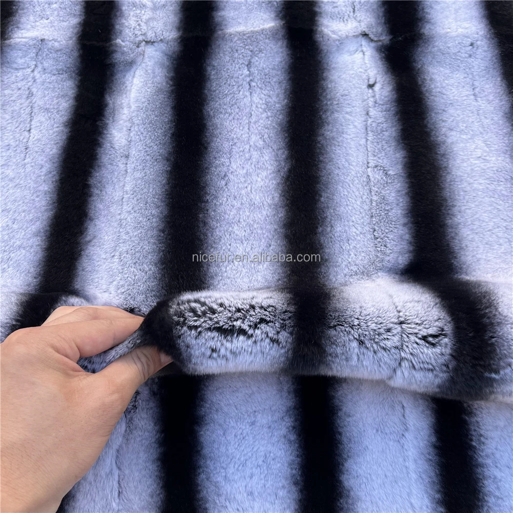 High quality Rex Rabbit Fur Blanket Chinchilla Plate