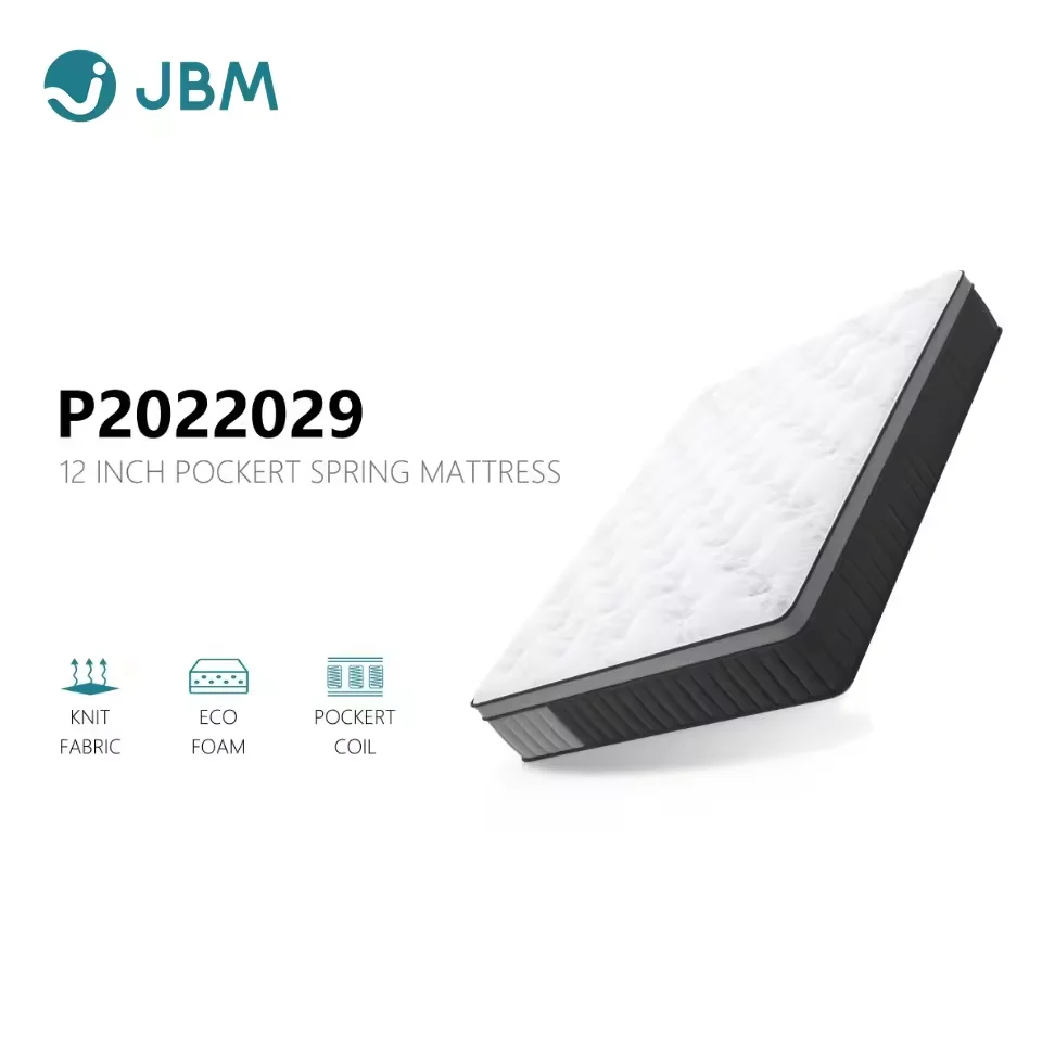 Home roll up pocket spring memory foam massage Mattress High Quality Knitted Fabric Hotel Pocket Spring Bed Mattress Factory